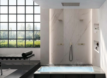 W-70S - Recessed brass shower set with plate by Rubinetterie Treemme - view 3